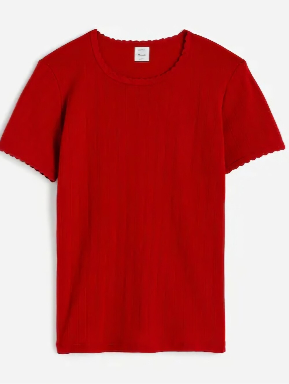 Madewell x LESET Ribbed Tee Bright Red Size Small NWT